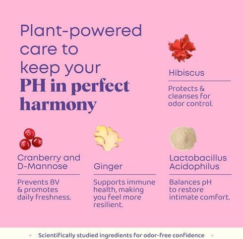 JoySpring pH Balance Vaginal Probiotic Powder for Women | Lactobacillus Acidophilus + D-Mannose with Cranberry