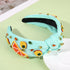 Summer Headband for Women, Beaded Flower Palm Leaf Watermelon Fruit Headband, Rhinestone Jeweled Boho Hair Accessories