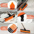 2 in 1 Floor Scrub Brush Grout Brush with 57.8" Long Handle, 120° Rotatable Shower Tile Grout Scrubber, Orange
