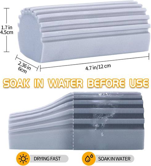 Damp Clean Duster Sponge, 4 Pack Magic Eraser, Reusable Damp Dusting Sponge for Household Cleaning (Multi Color)