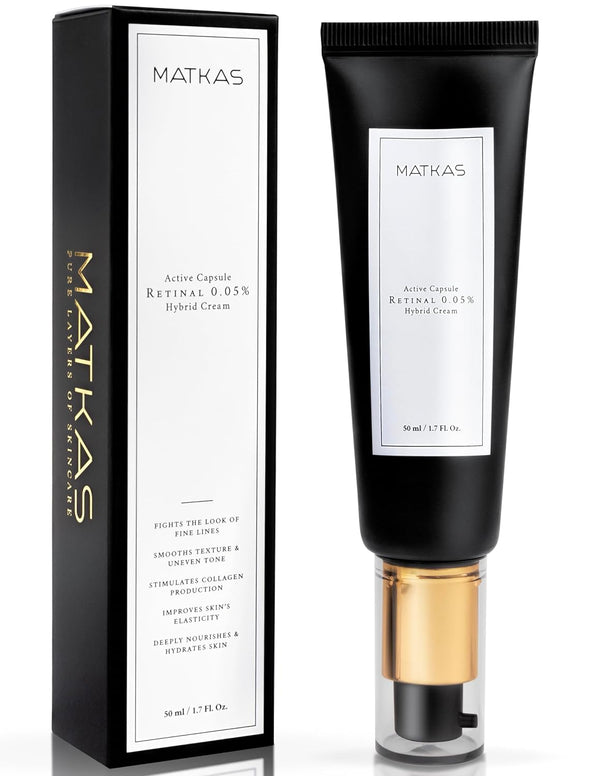 MATKAS Korean 0.05% Retinal Night Cream for Face - Anti Aging, Skin Tightening, Wrinkles, Retinol Cream for Night
