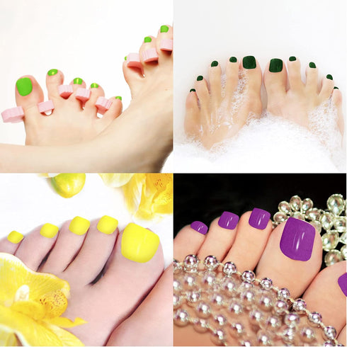 Maitys 352 Pieces 16 Sheets Toenail Polish Stickers - Adhesive Toe Nail Wraps with 2 Pieces Nail Files, Vibrant Color