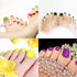 Maitys 352 Pieces 16 Sheets Toenail Polish Stickers - Adhesive Toe Nail Wraps with 2 Pieces Nail Files, Vibrant Color