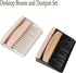 Mini Broom and Dustpan Set, Small Metal Dustpan and Brush for Home Office, Desktop, Pet Care, Black