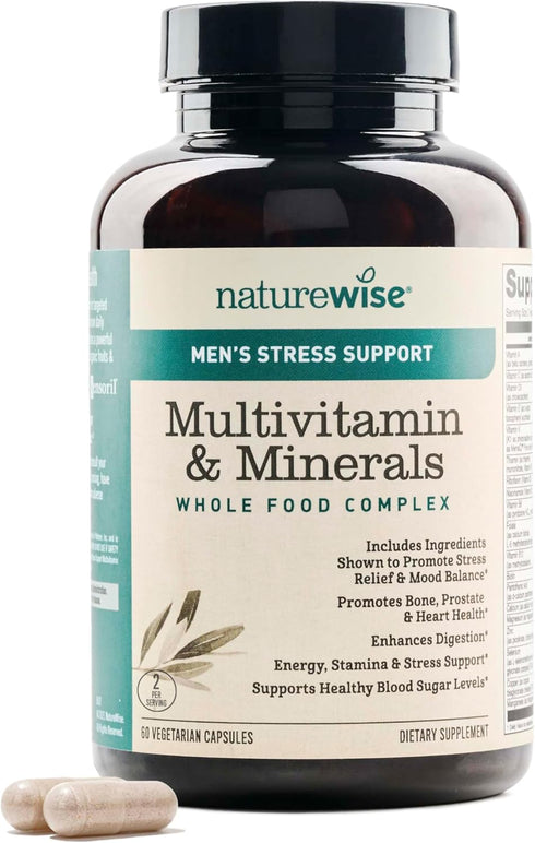 NatureWise Multivitamin for Men + Stress Support + Fulvic Ionic Minerals +