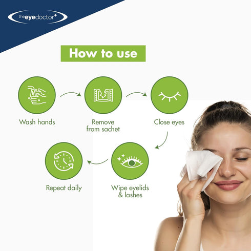 The Eye Doctor Tea Tree Eyelid Wipes, 40 Cleansing Lid Wipes for Dry Eye Blepharitis MGD & Demodex