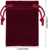 Nydotd 100pcs Velvet Cloth Jewelry Pouches, 2 X 2.8 inch Drawstring Bags for Christmas Candy Gift, Wine Red