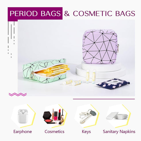 Likesing Period Bag for Tampon, Leather Sanitary Napkin Storage Bag for Girls Womens, Portable Sanitary Napkin Period