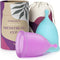 EcoBlossom Reusable Menstrual Cup Set, Medical Grade Silicone Period Cups, Comfortably Use for 12 Hours (Small & Large)