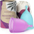 EcoBlossom Reusable Menstrual Cup Set, Medical Grade Silicone Period Cups, Comfortably Use for 12 Hours (Small & Large)
