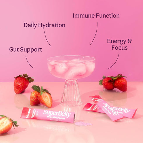 Blume New SuperBelly Gut Health Packets - On-The-Go Hydration, Sugar-Free, with Prebiotics, Probiotics, Apple Cider
