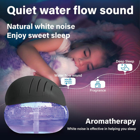 Lmtlinda 3 10 ml Air Aroma Diffuser - Colorful Night Light and Soothing Water Flow Sound - Suitable for Children, Pets