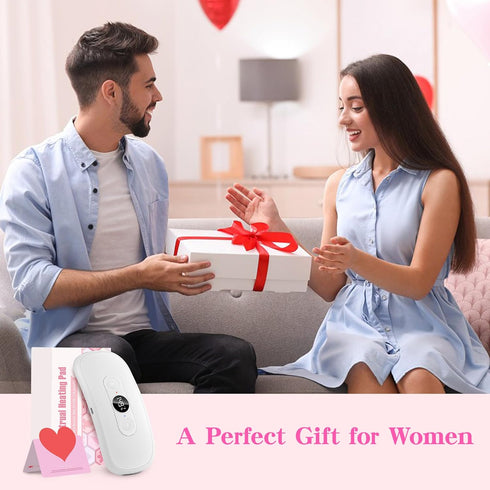 Electric Portable Heating Pad for Menstrual Cramps, 6 Heat Levels, 6 Vibration Modes, Cordless Heating Pad for Travel