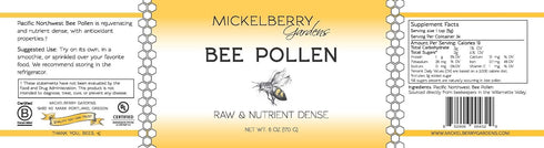 Mickelberry Gardens Organic Bee Pollen Granules – 6 Oz - 100% Raw, Pure Superfood Packed with Protein, Vitamins,