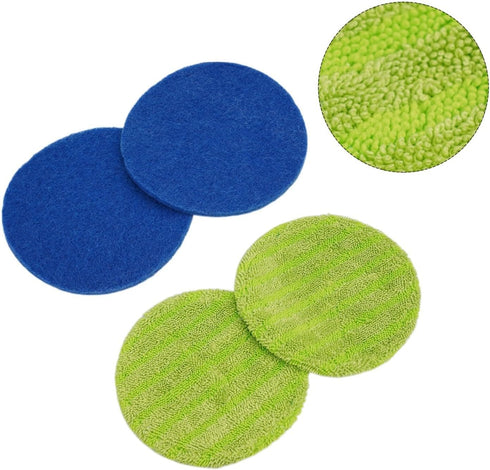 Qiwuhaven 4 Pack Microfiber Mop Pads For Electric Cordless Floor Cleaner Scrubber, Reusable Washable Replacement