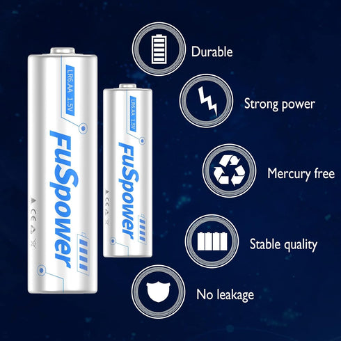 AA Batteries Double A 1.5V LR6 Alkaline Battery (25 Pcs)