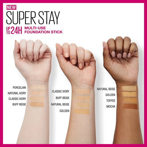 Maybelline New York Super Stay Foundation Stick, Porcelain, For Normal to Oily Skin, 0.25 oz.