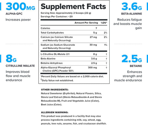 LEGION Pulse Pre Workout Supplement, All Natural Nitric Oxide Drink, Caffeine Free, Strawberry Kiwi