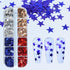 Independence Day Nail Art Glitter Flakes, 12 Grids Mixed Blue Red Sequins for USA Nail Decorations