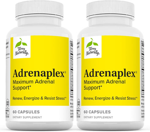Terry Naturally Adrenaplex, 60 Capsules, Pack of 2, Maximum Adrenal Support Supplement, Non-GMO, Gluten Free