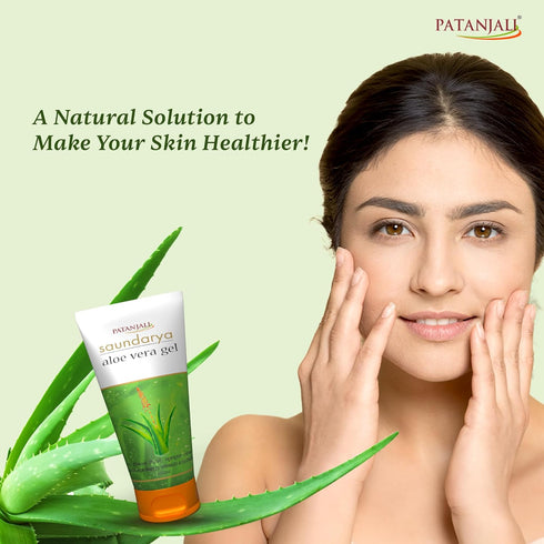 Patanjali Aloe Vera Gel 150ml - Saundarya Moisturizer for Oily Skin with Vitamin E