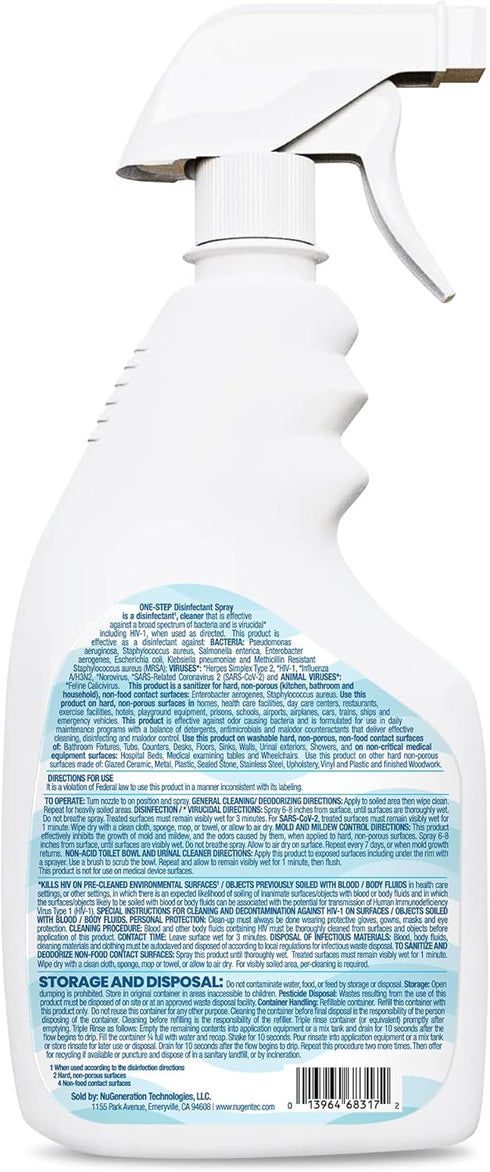 One-Step Disinfectant Spray | 32 FL OZ | One Pack | All Purpose Cleaner & Sanitizer