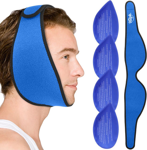 Hilph Face Ice Pack Wisdom Teeth Ice Pack Head Wrap, Jaw Chin Ice Pack for Facial Oral Surgery with 4 Hot Cold Therapy