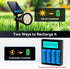 Henreepow 18500 3.2V Rechargeable Battery, 1000mAh LiFePO4 Lithium Phosphate for Outdoor Garden Solar Lights,