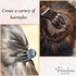 Parcelona French Simply Bear Paw Medium 3” Set of 2 Celluloid Hair Claw Clips for Women and Girls - Black-Tortoise Shell
