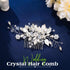 JEAIRTS Crystal Hair Comb, Silver Bridal Pearl Headpiece Wedding Hair Accessories for Women