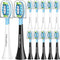 Toothbrush Replacement Heads for Philips Sonicare, 6 White and 6 Black