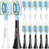 Toothbrush Replacement Heads for Philips Sonicare, 6 White and 6 Black