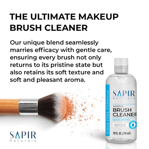 Premium 10 oz (290 mL) Makeup Brush Cleaner Liquid - Ultimate Solution for Cosmetic Brushes - Bare Essentials