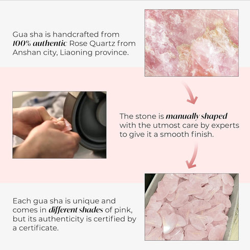 PLANTIFIQUE Gua Sha Rose Quartz Tool for Face - Anti Aging Massage Tool for Your Skincare Routine