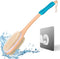 KIPRITII Ergonomically Designed Back Scrubber for Shower, Double-Sided Long Handle Wet & Dry Brush (Blue)