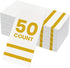 Linen-Feel Disposable Guest Towels - Decorative Soft Absorbent Dinner Paper Hand Towels for Bathroom Party (50, Gold)