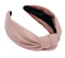 Leather Headbands for Women, Pink Trendy Knotted Headband for Women's Hair, Top Knot Fashion Designer