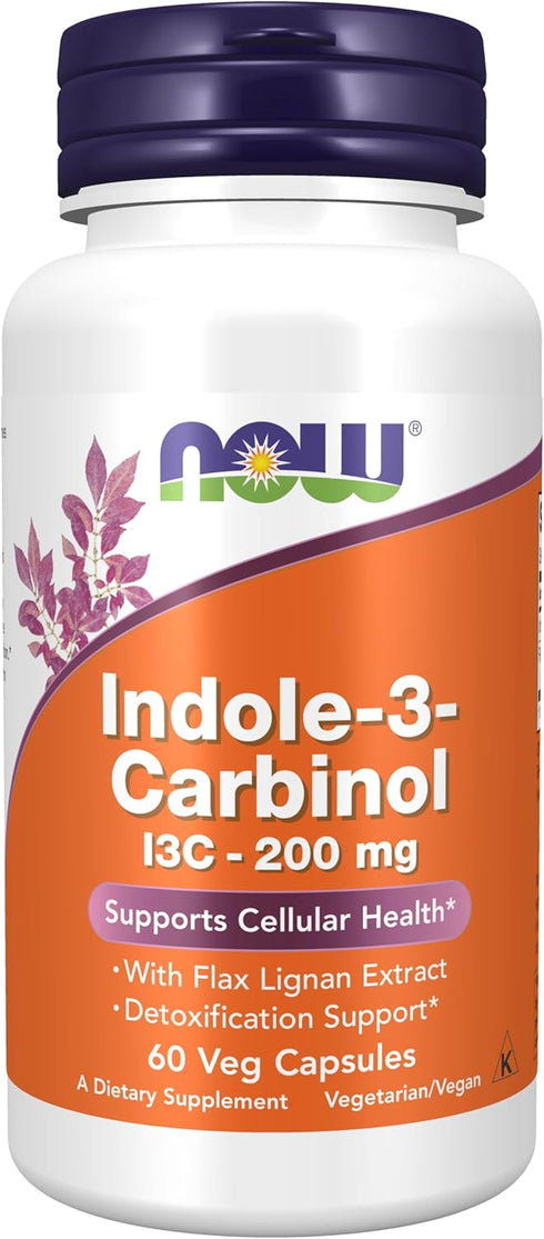 NOW Indole-3-Carbinol (I3C) 200 mg - 60 Veg Capsules