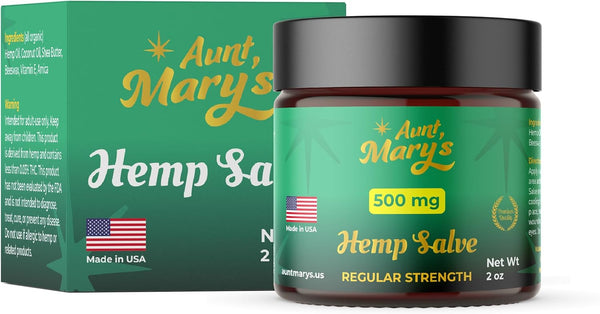 AUNT MARY'S Hemp 500 Mg Regular Strength, Soothe Discomfort in Joints, 2 Fl Oz, Made in USA
