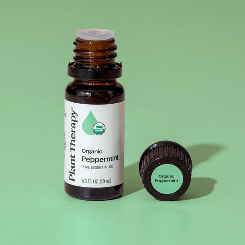 Plant Therapy Organic Peppermint Essential Oil, 100% Pure, USDA Certified Organic, 10 mL (1/3 oz)