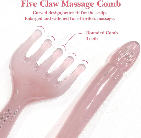 Zoolinn 2-Pack Manual Scalp & Head Massager Portable Resin Gua Sha Tool with Five Claws Ideal Gift for Mother's
