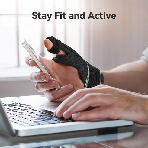 AGPTEK Trigger Thumb Splint for Right & Left Hand, Breathable Support Brace with Metal Splint for Pain Relief