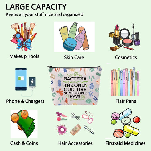 FOTAP Biology Teacher Gift - Microbiologist Survival Kit, Med School Gift, Germaphobe Makeup Bag