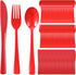 wlilupah 240 Disposable Plastic Cutlery Set 80 Forks and 80 Spoons and 80