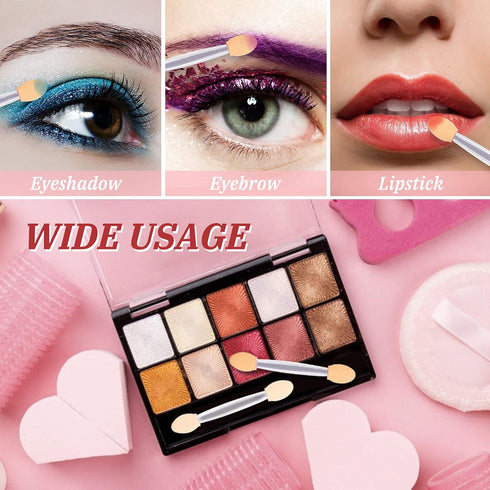 MORGLES 50pcs Disposable Eyeshadow Applicators, Double Sided Sponge Applicators with Clear Box