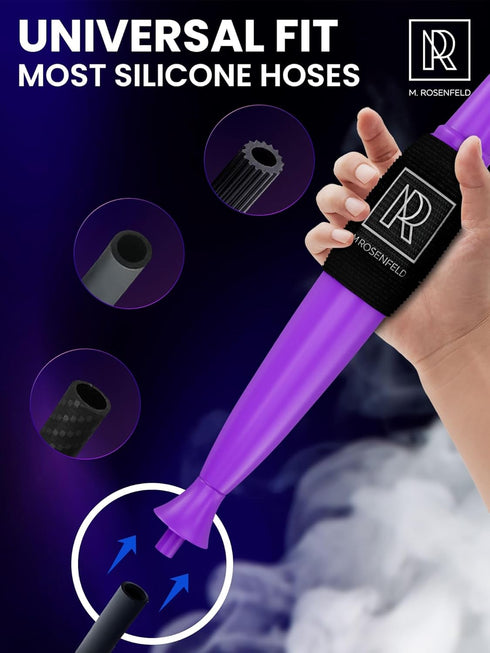 Premium Ice Pipe Hookah Hose - Purple Ice Hookah Set with 2 Reinforced Cooling Packs & Soft Grip - Hookah Mouthpiece