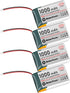 MakerFocus 4pcs 3.7V Lithium Rechargeable Battery - JST1.25 Connector, 1000mAh with Protection Board