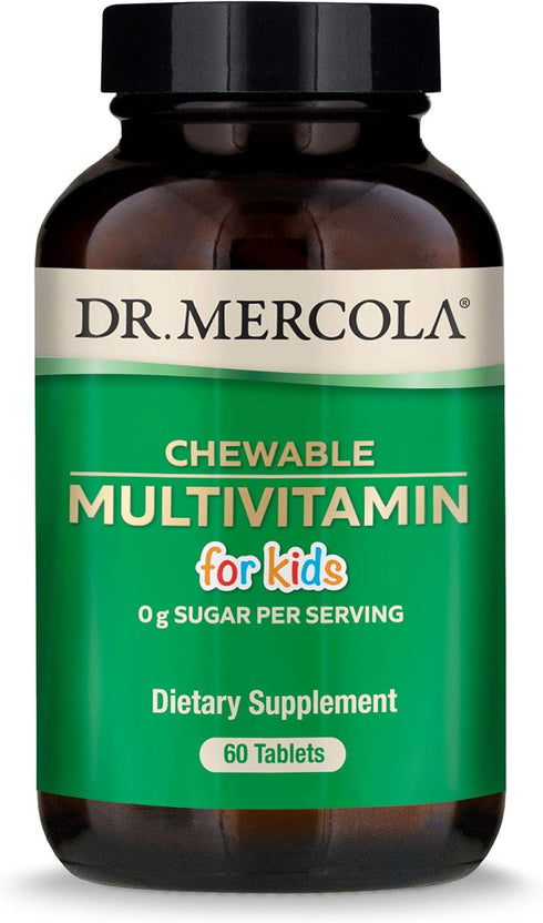 Dr. Mercola Chewable Multivitamin for Kids - 30 Servings, Natural Orange Flavor, 60 Tablets