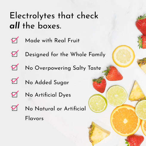 Pack 10 Packets 3:1 JUST INGREDIENTS Electrolyte Sample Stick Variety | Hydration Powder | Real Fruit Electrolytes |