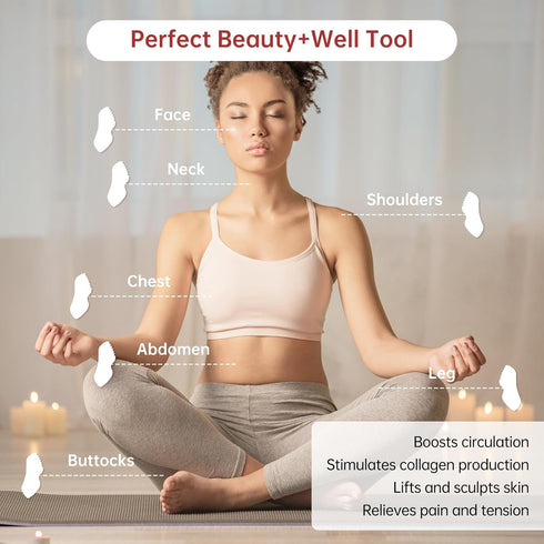 Stainless Steel Gua Sha Facial Tools - Metal Detail Gua Sha Stone for Body Lymphatic Drainage & Face Sculpting